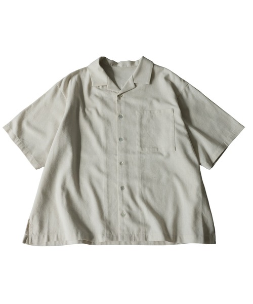 antiqua(アンティカ)の「開襟 リネン混 シャツ(シャツ/ブラウス・レディース・ブラック/ナチュラル/ベージュ系その他/ネイビー・P/R)」の12枚目の写真