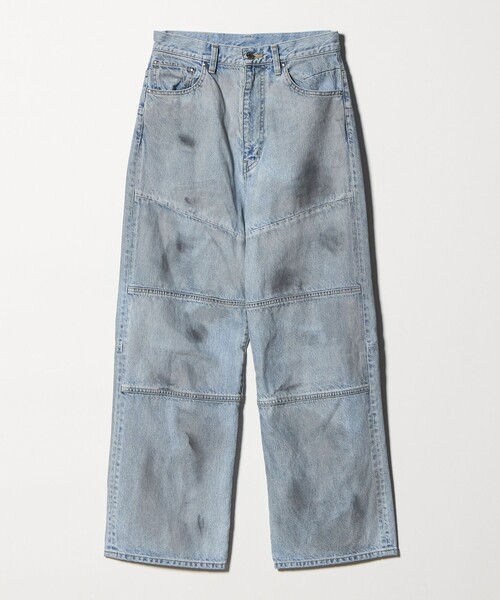 ASTRAET(アストラット)の「<ASTRAET>ダブルニー バギー デニムパンツ UNISEX(その他パンツ・レディース・ライトブルー・2/0/00/1)」の5枚目の写真