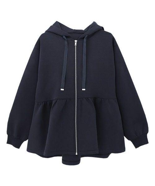 Pierrot（ピエロ）の「ダンボールヘムフレアパーカー（パーカー・レディース・杢グレー/ブラック/ネイビー・S/M/L）」の22枚目の写真