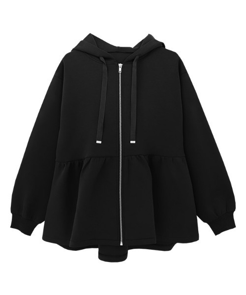 Pierrot（ピエロ）の「ダンボールヘムフレアパーカー（パーカー・レディース・杢グレー/ブラック/ネイビー・S/M/L）」の21枚目の写真
