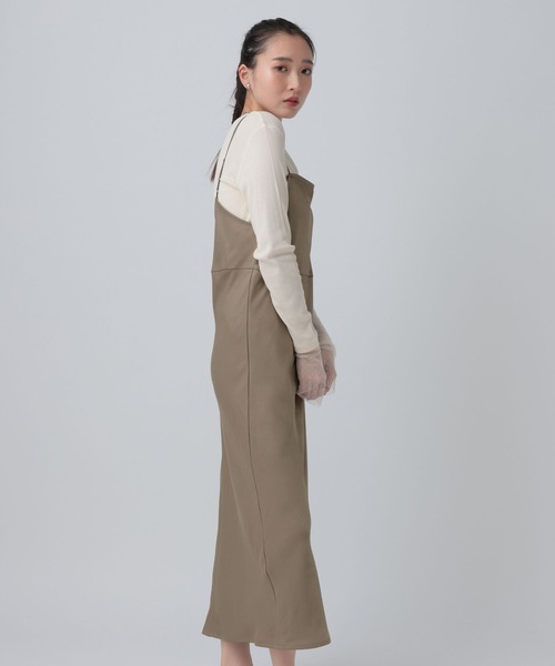 LEPSIM（レプシィム）の「ストレッチサテンキャミワンピース　652448（ワンピース・レディース・ブラウン/ブラック・FREE）」の7枚目の写真