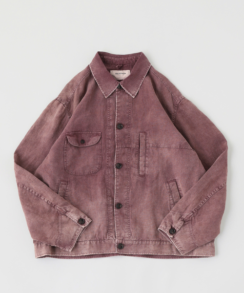 Anachronorm（アナクロノーム）の「ANACHRONORM / アナクロノーム FADED SULFUR DYED LINEN UTILITY JACKET（その他アウター・メンズ・ボルドー/コバルトブルー・MEDIUM）」の2枚目の写真