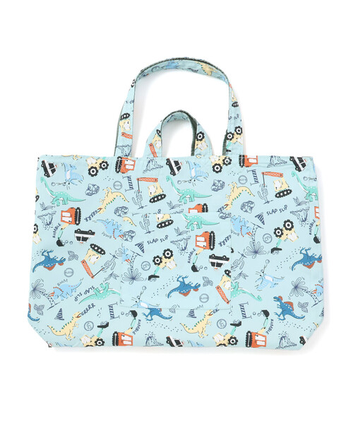 SLAP SLIP（スラップスリップ）の「恐竜はたらくくるまパッチ刺しゅうリバーシブルレッスンバッグ（ショルダーバッグ・キッズ・ネイビー/グリーン・FREE）」の20枚目の写真