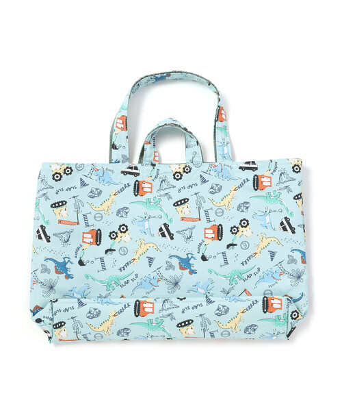 SLAP SLIP（スラップスリップ）の「恐竜はたらくくるまパッチ刺しゅうリバーシブルレッスンバッグ（ショルダーバッグ・キッズ・ネイビー/グリーン・FREE）」の21枚目の写真