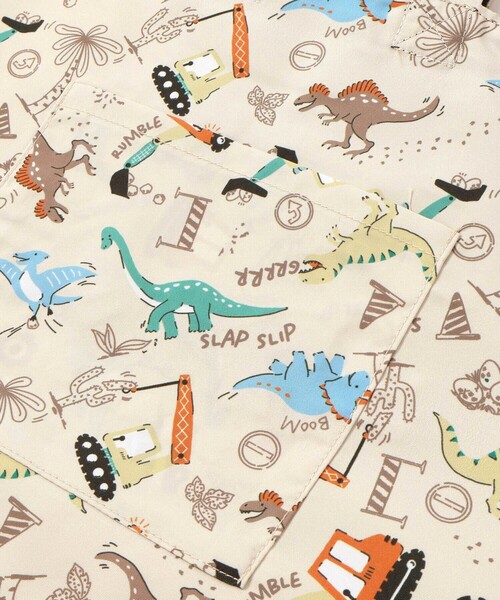 SLAP SLIP（スラップスリップ）の「恐竜はたらくくるまパッチ刺しゅうリバーシブルレッスンバッグ（ショルダーバッグ・キッズ・ネイビー/グリーン・FREE）」の13枚目の写真