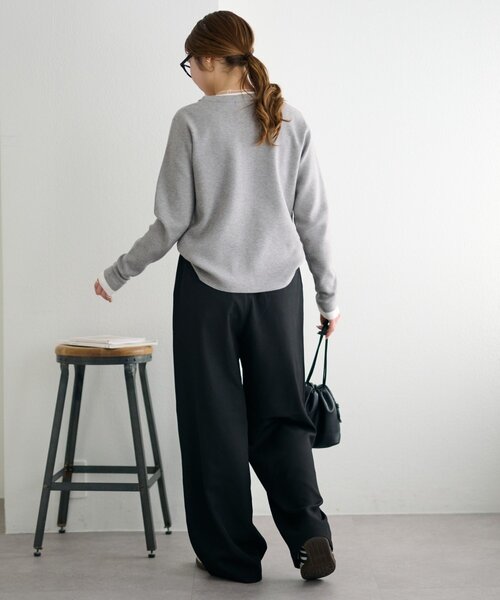 DISCOAT（ディスコート）の「【Enlude】サイドベルト付きワイドパンツ（スラックス・レディース・ブラック/ベージュ・MEDIUM/LARGE）」の11枚目の写真