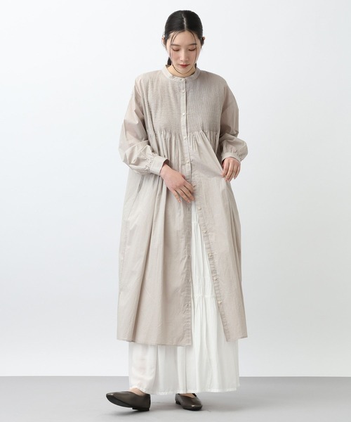 studio CLIP（スタディオクリップ）の「《natural by clip》Cメニーピンタックワンピース（ワンピース・レディース・ライトグリーン/ライトグレー/ネイビー・FREE）」の2枚目の写真