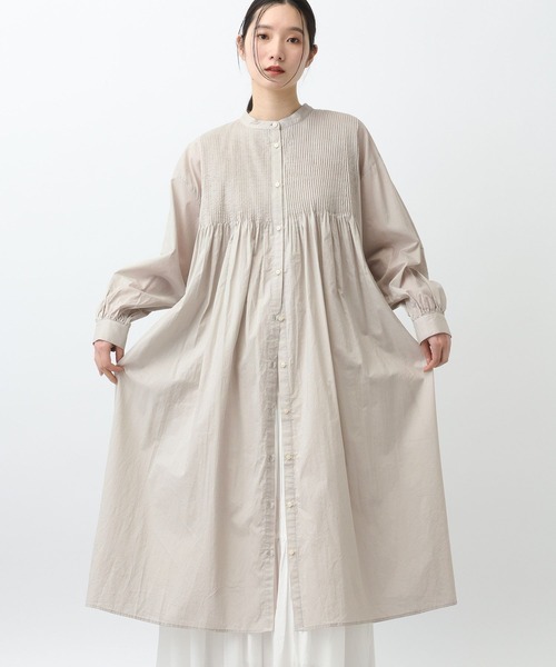 studio CLIP（スタディオクリップ）の「《natural by clip》Cメニーピンタックワンピース（ワンピース・レディース・ライトグリーン/ライトグレー/ネイビー・FREE）」の4枚目の写真