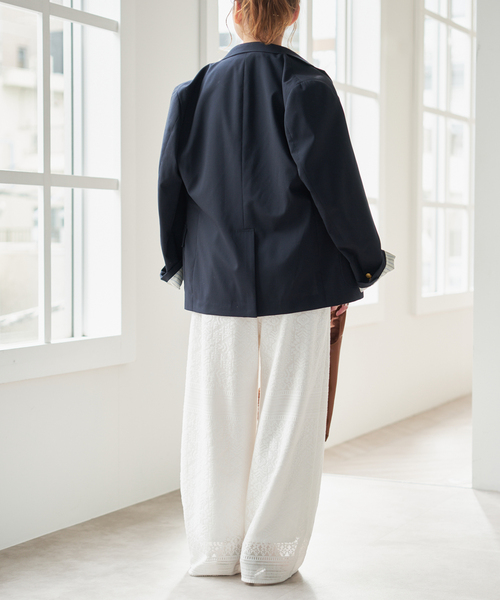 Spick & Span（スピックアンドスパン）の「オープンカラーレースジャンプスーツ（サロペット/オーバーオール・レディース・ブラック/ホワイト・38/36）」の14枚目の写真