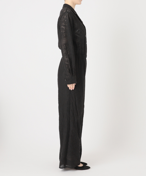 Spick & Span（スピックアンドスパン）の「オープンカラーレースジャンプスーツ（サロペット/オーバーオール・レディース・ブラック/ホワイト・38/36）」の22枚目の写真