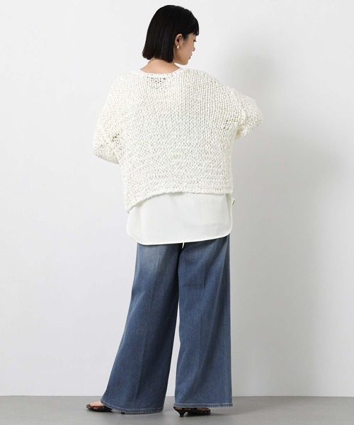 Gready Brilliant(グレディブリリアン)の「Pe袖チュール切替ボートネックブラウス(シャツ/ブラウス・レディース・アイボリー/ブラック・FREE)」の14枚目の写真