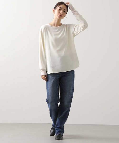 Gready Brilliant(グレディブリリアン)の「Pe袖チュール切替ボートネックブラウス(シャツ/ブラウス・レディース・アイボリー/ブラック・FREE)」の20枚目の写真