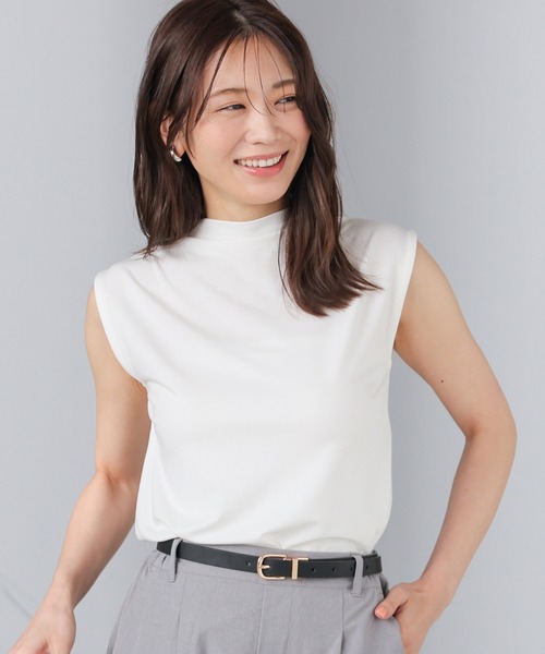 GLACIER lusso(グラシアルッソ)の「【美冷・接触冷感】ボトルネックタンク(タンクトップ・レディース・ライトグレー/ブラック/ホワイト/ブラウン・S/M/LL/L)」の2枚目の写真