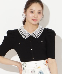 WILLSELECTION（ウィルセレクション）の「バイカラーレース襟リブニット（ニット/セーター）」