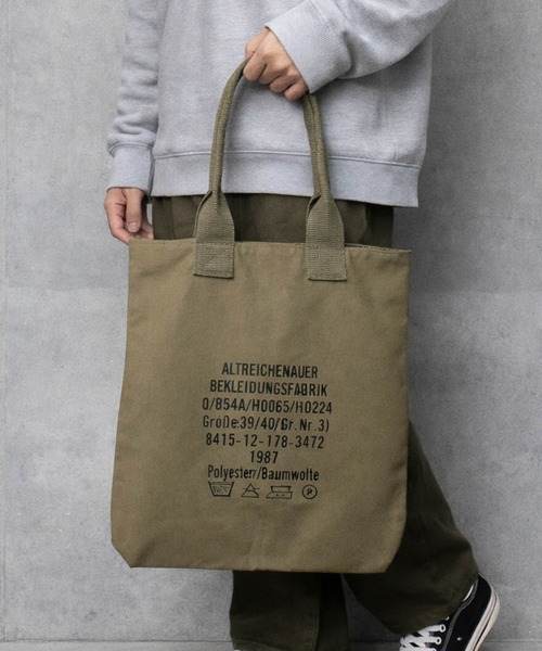セール】【YM002】ミリタリーロゴ キャンバス トートバッグ