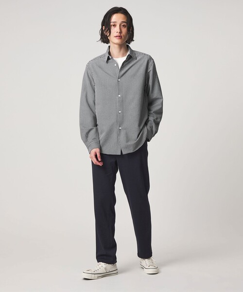 A DAY IN THE LIFE UNITED ARROWS(アデイインザライフユナイテッドアローズ)の「サッカー リラックス レギュラーカラーシャツ-吸水速乾-<A DAY IN THE LIFE>(シャツ/ブラウス・メンズ・ブラック/ホワイト/ネイビー・M/L)」の22枚目の写真