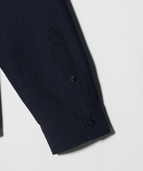 A DAY IN THE LIFE UNITED ARROWS(アデイインザライフユナイテッドアローズ)の「サッカー リラックス レギュラーカラーシャツ-吸水速乾-<A DAY IN THE LIFE>(シャツ/ブラウス・メンズ・ブラック/ホワイト/ネイビー・M/L)」の12枚目の写真