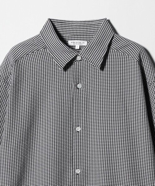A DAY IN THE LIFE UNITED ARROWS(アデイインザライフユナイテッドアローズ)の「サッカー リラックス レギュラーカラーシャツ-吸水速乾-<A DAY IN THE LIFE>(シャツ/ブラウス・メンズ・ブラック/ホワイト/ネイビー・M/L)」の4枚目の写真