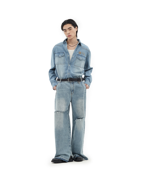 DEFGARMENTS（デフグラメンツ）の「WASHED BUCKLE DENIM PANTS [INDIGO]（デニムパンツ・レディース・その他・SMALL/MEDIUM/LARGE）」の11枚目の写真