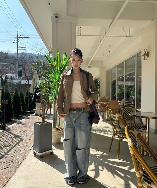 DEFGARMENTS（デフグラメンツ）の「WASHED BUCKLE DENIM PANTS [INDIGO]（デニムパンツ・レディース・その他・SMALL/MEDIUM/LARGE）」の2枚目の写真