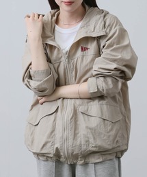 NAVY（ネイビー）の「【NAVY】ワンポイント刺繍 ナイロン ビッグシルエット ZIPフーディブルゾン（ブルゾン）」