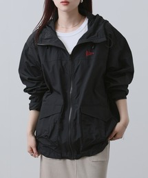 NAVY（ネイビー）の「【NAVY】ワンポイント刺繍 ナイロン ビッグシルエット ZIPフーディブルゾン（ブルゾン）」