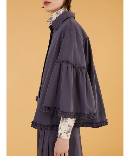 crinkle crinkle crinkle（クリンクルクリンクルクリンクル）の「【crinkle crinkle crinkle】garment dye frill shirts/ガーメントダイフリルシャツ（シャツ/ブラウス・レディース・ネイビー/アイボリー・FREE）」の15枚目の写真