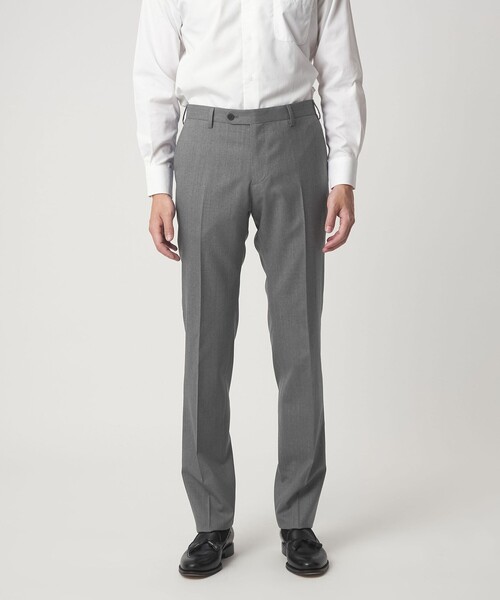 green label relaxing（グリーンレーベルリラクシング）の「GUABELLO ピンヘッド スリム ノープリーツ スーツパンツ セットアップパンツ（スーツパンツ・メンズ・グレー系/ネイビー・80/92/88/84/76/72）」の5枚目の写真