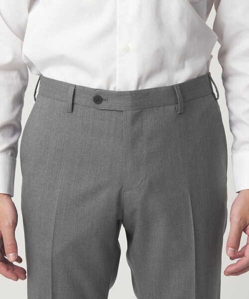 green label relaxing（グリーンレーベルリラクシング）の「GUABELLO ピンヘッド スリム ノープリーツ スーツパンツ セットアップパンツ（スーツパンツ・メンズ・グレー系/ネイビー・80/92/88/84/76/72）」の8枚目の写真