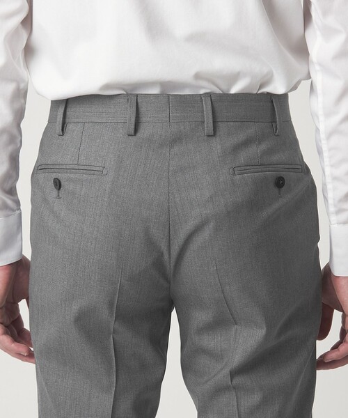 green label relaxing（グリーンレーベルリラクシング）の「GUABELLO ピンヘッド スリム ノープリーツ スーツパンツ セットアップパンツ（スーツパンツ・メンズ・グレー系/ネイビー・80/92/88/84/76/72）」の9枚目の写真