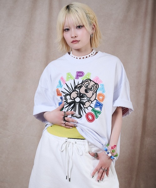 GALFY(ガルフィー)の「GALFY-おしゃぶりワンワンカラフルロゴTee(Tシャツ/カットソー・メンズ・ブラック/ホワイト・L/XL)」の3枚目の写真