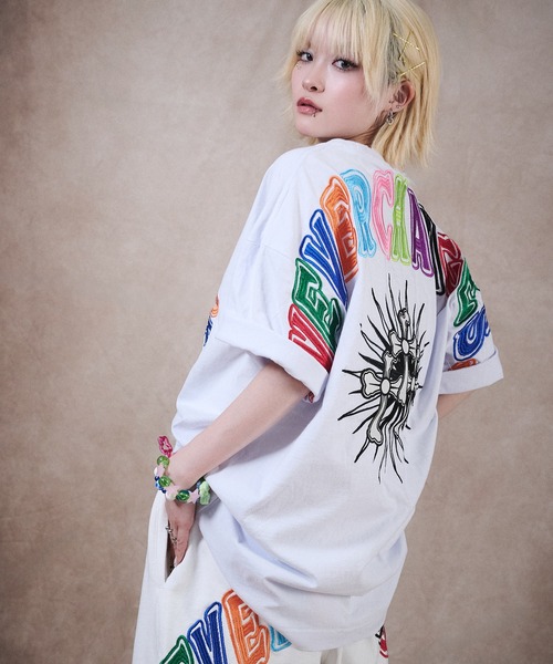 GALFY(ガルフィー)の「GALFY-おしゃぶりワンワンカラフルロゴTee(Tシャツ/カットソー・メンズ・ブラック/ホワイト・L/XL)」の6枚目の写真