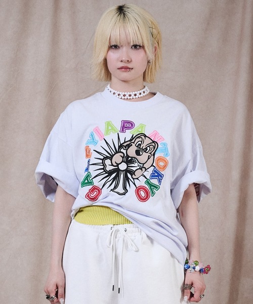 GALFY(ガルフィー)の「GALFY-おしゃぶりワンワンカラフルロゴTee(Tシャツ/カットソー・メンズ・ブラック/ホワイト・L/XL)」の4枚目の写真