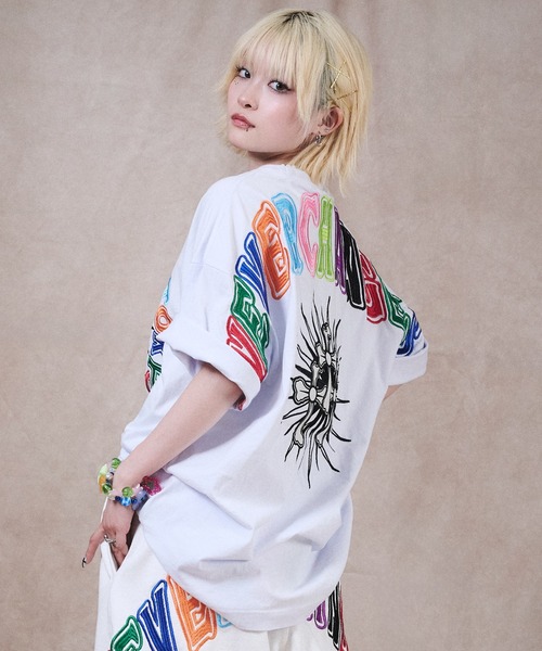 GALFY(ガルフィー)の「GALFY-おしゃぶりワンワンカラフルロゴTee(Tシャツ/カットソー・メンズ・ブラック/ホワイト・L/XL)」の7枚目の写真