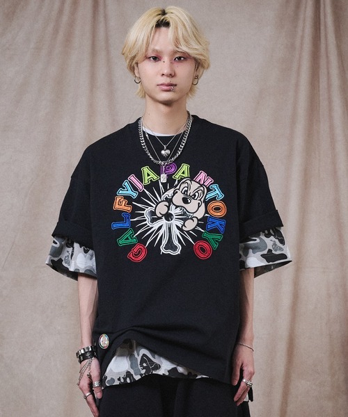GALFY(ガルフィー)の「GALFY-おしゃぶりワンワンカラフルロゴTee(Tシャツ/カットソー・メンズ・ブラック/ホワイト・L/XL)」の14枚目の写真