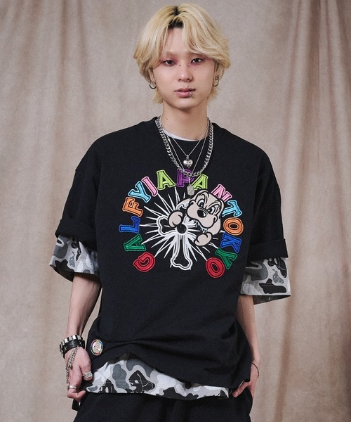 GALFY(ガルフィー)の「GALFY-おしゃぶりワンワンカラフルロゴTee(Tシャツ/カットソー・メンズ・ブラック/ホワイト・L/XL)」の12枚目の写真