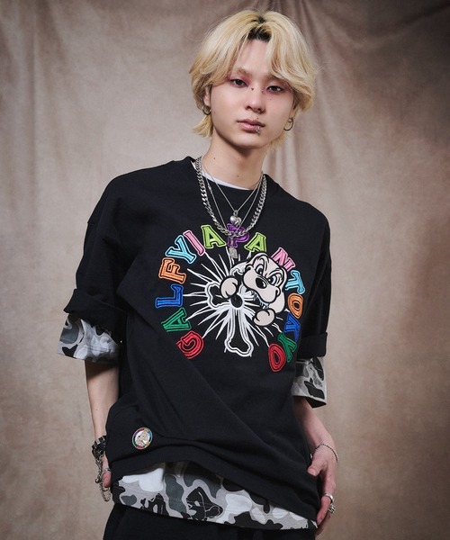 GALFY(ガルフィー)の「GALFY-おしゃぶりワンワンカラフルロゴTee(Tシャツ/カットソー・メンズ・ブラック/ホワイト・L/XL)」の13枚目の写真