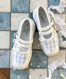 TUOMIO（トゥオミオ）の「MEMENTO PATCHWORK PLATFORM MARYJANE [WHITE]（バレエシューズ）」
