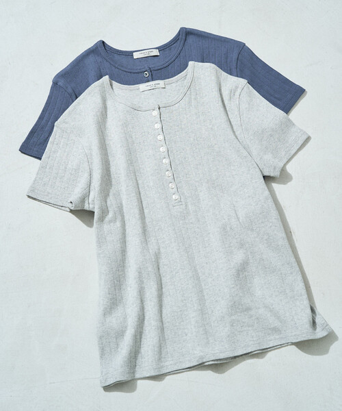 FREAK'S STORE(フリークスストア)の「限定展開 パターン メッシュ ヘンリー 半袖 Tシャツ(Tシャツ/カットソー・レディース・オフホワイト/ブラウン系その他/ブラック/ブルー/グレー・フリ-)」の20枚目の写真