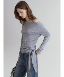 タイディティール オフショルダー ロングスリーブトップス FC26S074【Fano Studios】【2026SS】