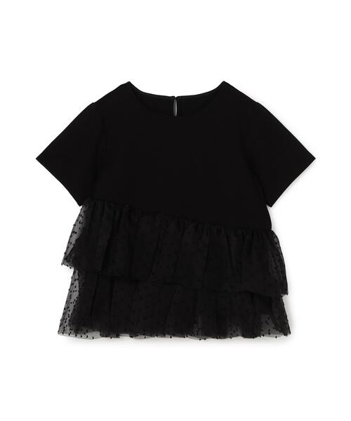 NATURAL BEAUTY BASIC(ナチュラルビューティーベーシック)の「チュールティアードカットソー(Tシャツ/カットソー・レディース・ベージュ/ブラック/オフホワイト・FREE)」の4枚目の写真
