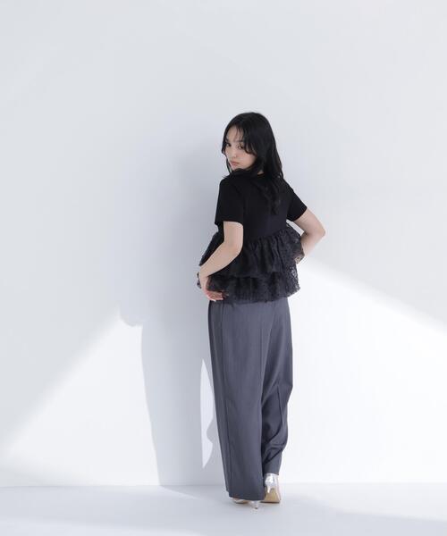 NATURAL BEAUTY BASIC(ナチュラルビューティーベーシック)の「チュールティアードカットソー(Tシャツ/カットソー・レディース・ベージュ/ブラック/オフホワイト・FREE)」の11枚目の写真