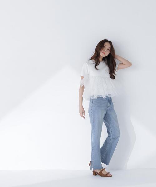 NATURAL BEAUTY BASIC(ナチュラルビューティーベーシック)の「チュールティアードカットソー(Tシャツ/カットソー・レディース・ベージュ/ブラック/オフホワイト・FREE)」の15枚目の写真