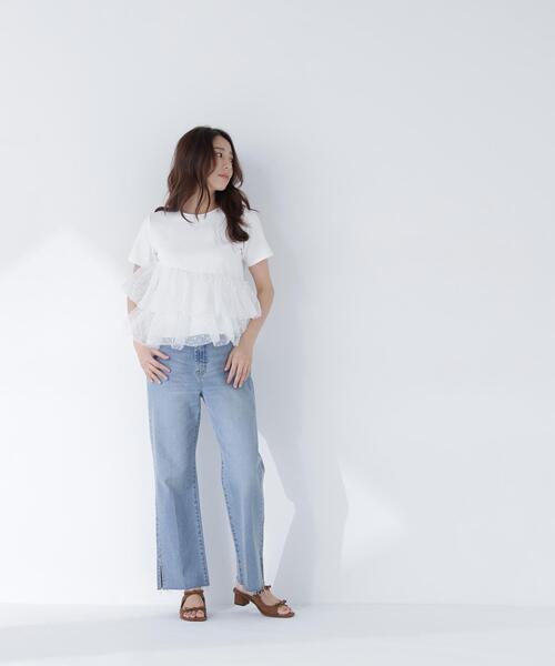 NATURAL BEAUTY BASIC(ナチュラルビューティーベーシック)の「チュールティアードカットソー(Tシャツ/カットソー・レディース・ベージュ/ブラック/オフホワイト・FREE)」の17枚目の写真