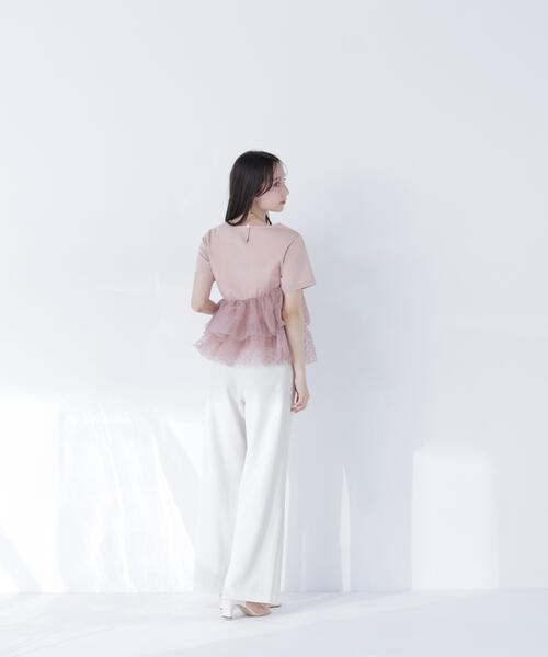 NATURAL BEAUTY BASIC(ナチュラルビューティーベーシック)の「チュールティアードカットソー(Tシャツ/カットソー・レディース・ベージュ/ブラック/オフホワイト・FREE)」の20枚目の写真