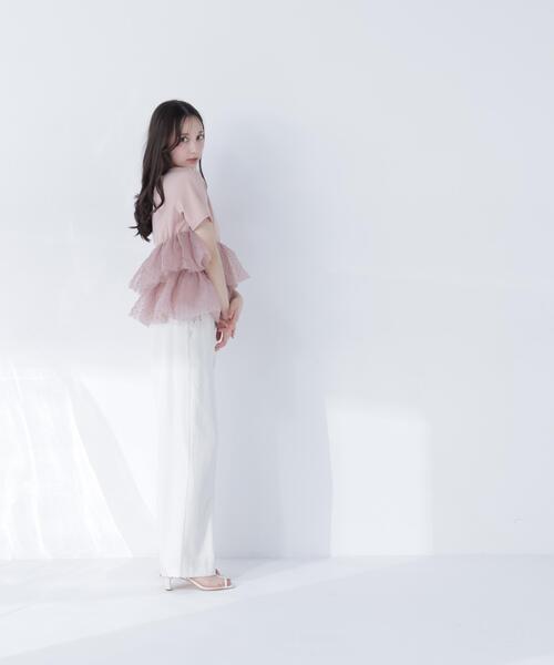 NATURAL BEAUTY BASIC(ナチュラルビューティーベーシック)の「チュールティアードカットソー(Tシャツ/カットソー・レディース・ベージュ/ブラック/オフホワイト・FREE)」の13枚目の写真