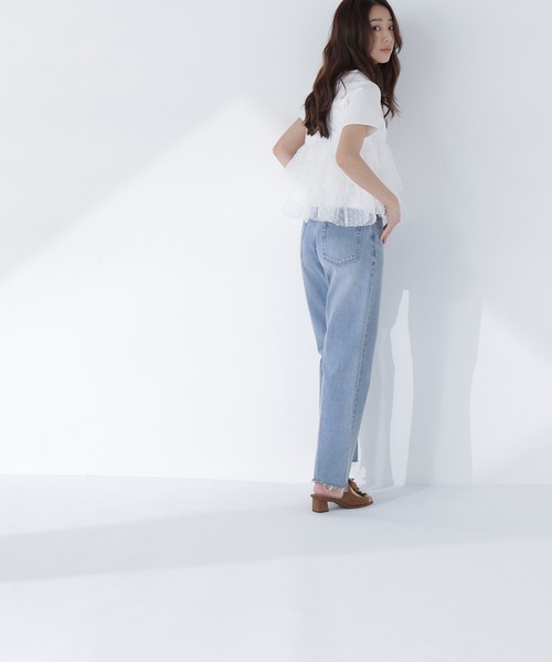 NATURAL BEAUTY BASIC(ナチュラルビューティーベーシック)の「チュールティアードカットソー(Tシャツ/カットソー・レディース・ベージュ/ブラック/オフホワイト・FREE)」の10枚目の写真