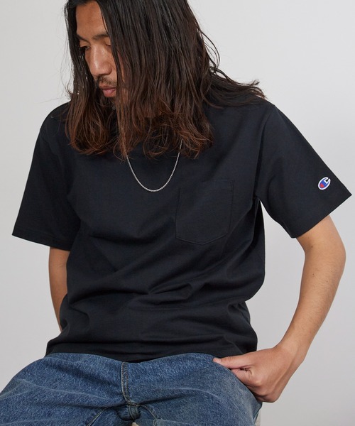 Champion（チャンピオン）の「Champion/チャンピオン ロゴワッペン クルーネック 半袖ポケットTシャツ 2026年春夏（Tシャツ/カットソー・メンズ・ホワイト/ブラック/グレー/ネイビー・M/L/XL）」の3枚目の写真