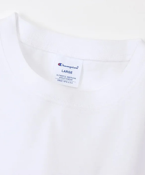 Champion（チャンピオン）の「Champion/チャンピオン ロゴワッペン クルーネック 半袖ポケットTシャツ 2026年春夏（Tシャツ/カットソー・メンズ・ホワイト/ブラック/グレー/ネイビー・M/L/XL）」の9枚目の写真