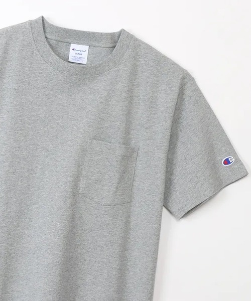 Champion（チャンピオン）の「Champion/チャンピオン ロゴワッペン クルーネック 半袖ポケットTシャツ 2026年春夏（Tシャツ/カットソー・メンズ・ホワイト/ブラック/グレー/ネイビー・M/L/XL）」の7枚目の写真